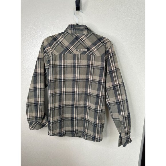 Legendary White Tails Mens Green Flannel‎ Jacket Small button up cotton fleece - Picture 3 of 6